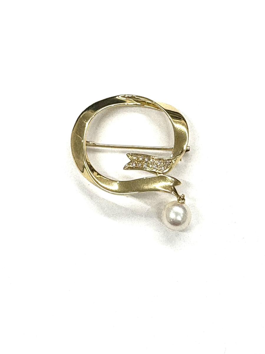 G 地金 ミキモト　ブローチ　K18　6.2g