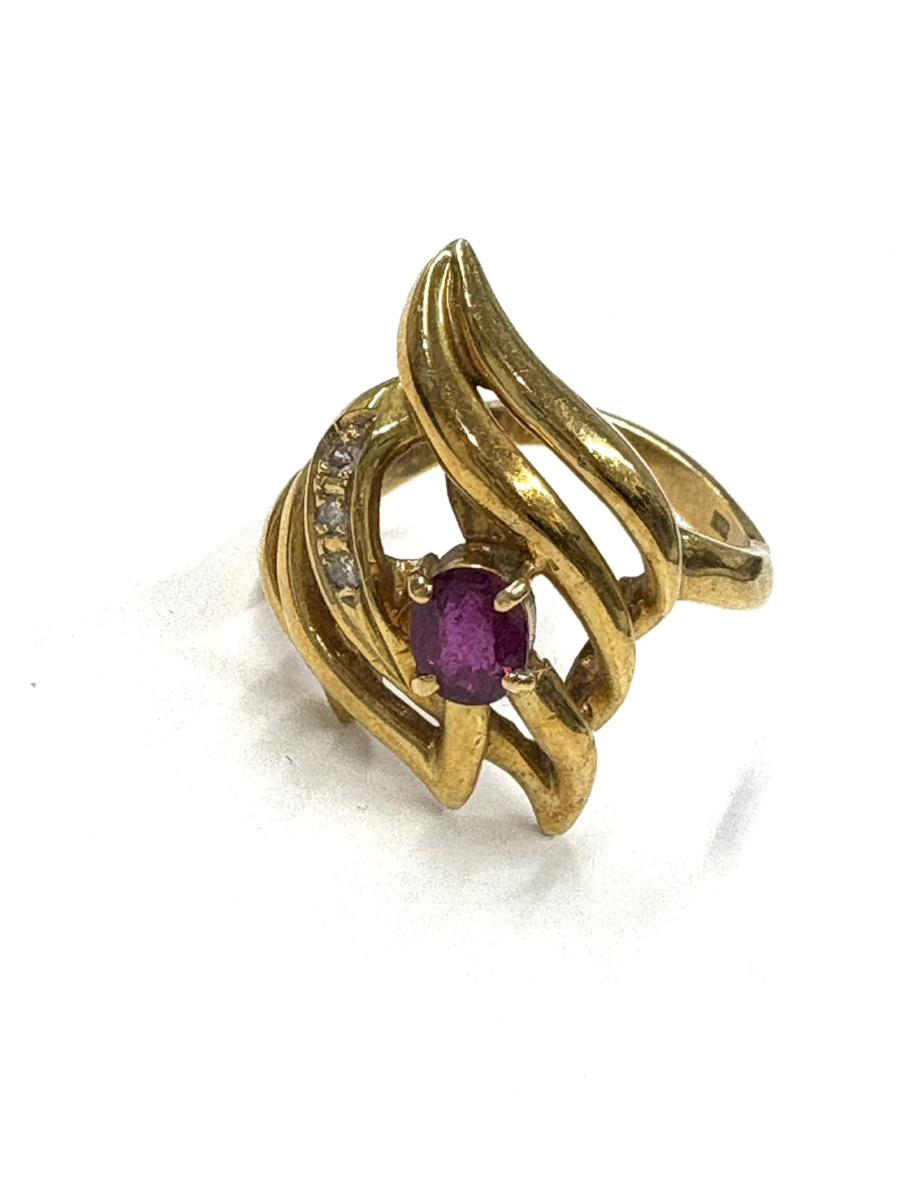 G リング K18 石付