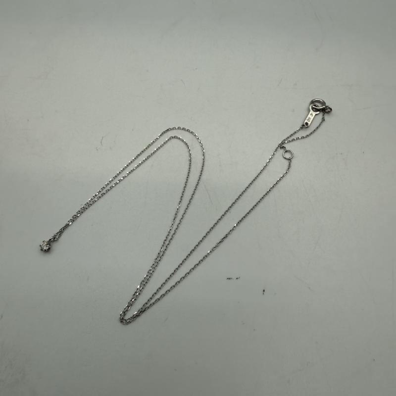 G ネックレス K10WG 石付　0.5g