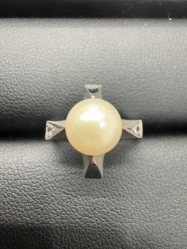 G リング K14WG パール付2.1g