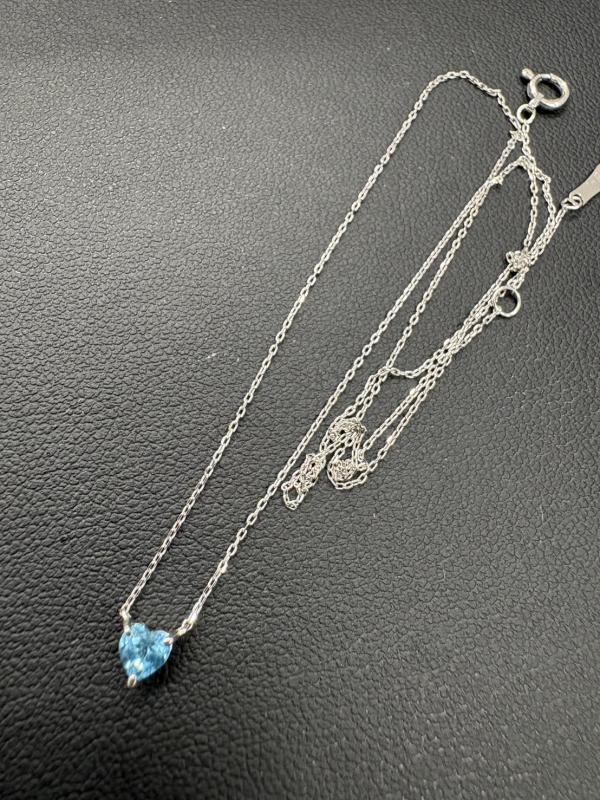 G ネックレス K18WG 石付0.8g