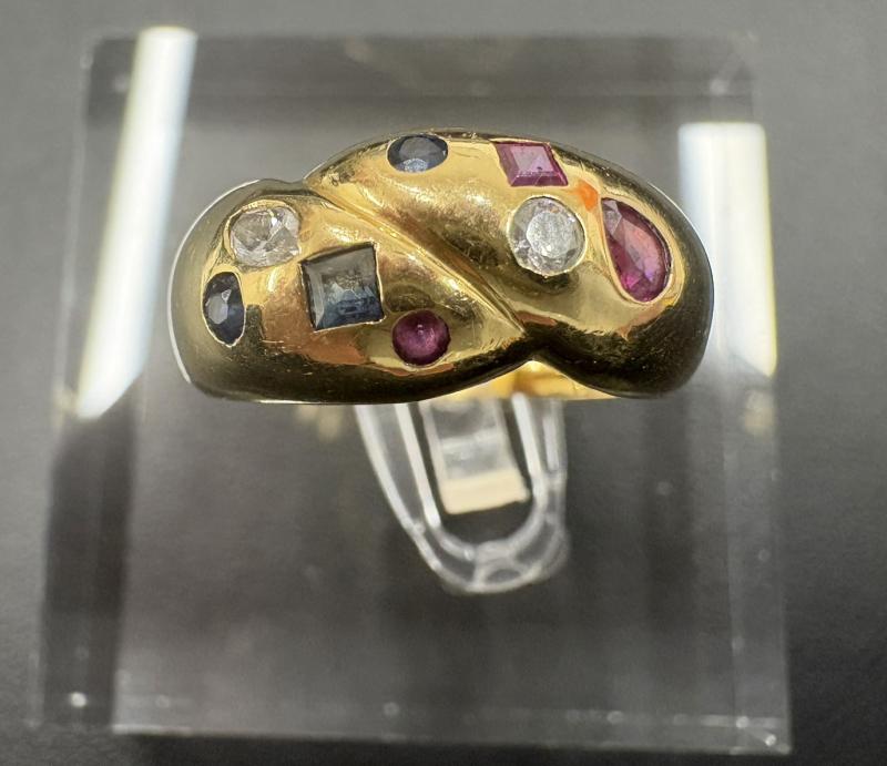 G リング K18　リング石付　3.9g