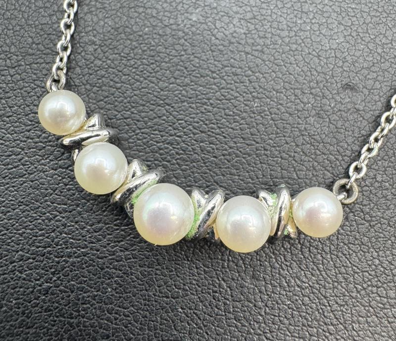 SV 地金 シルバー　ネックレス　パール付き　1.2ｇ