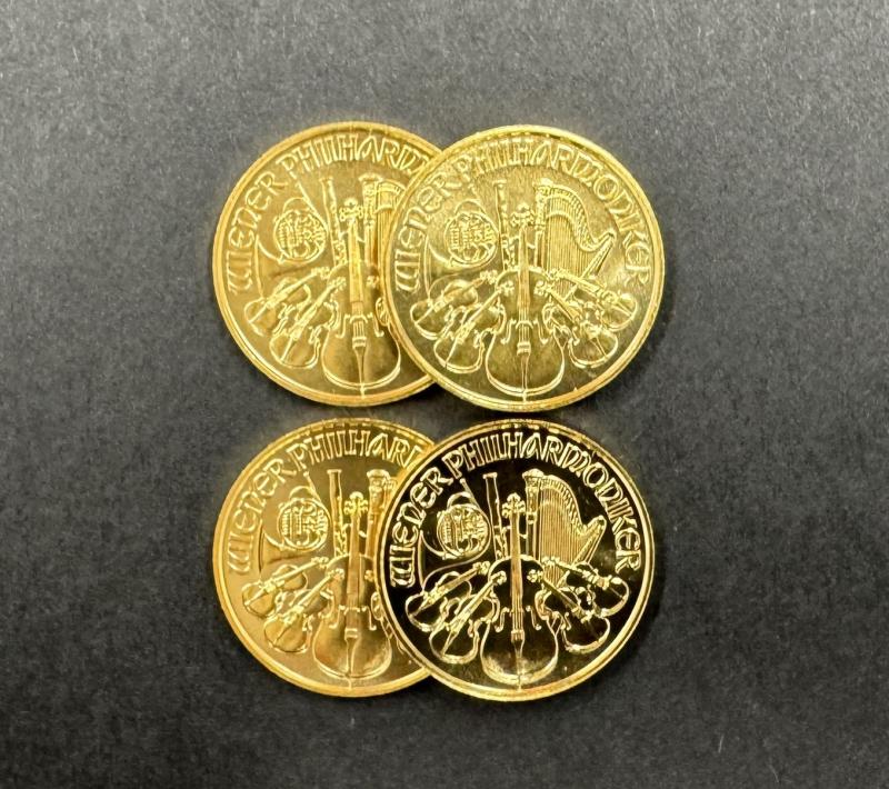 G 金貨 ウイーンハーモニー金貨　1/10oz 4枚