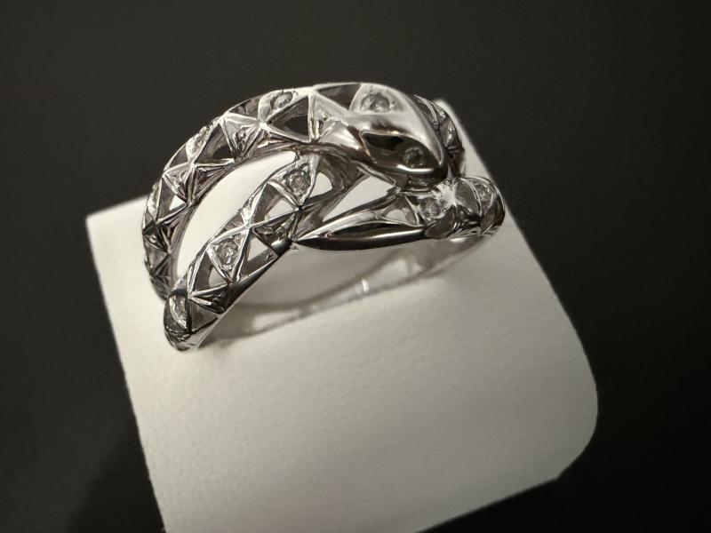 G リング K18WG 5.5g 石付き