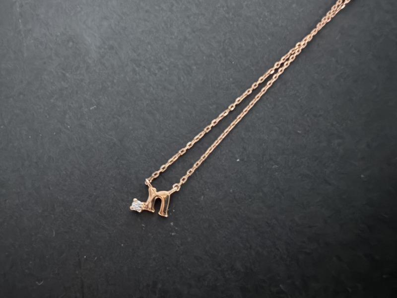 G ネックレス K10 0.5g 石付き