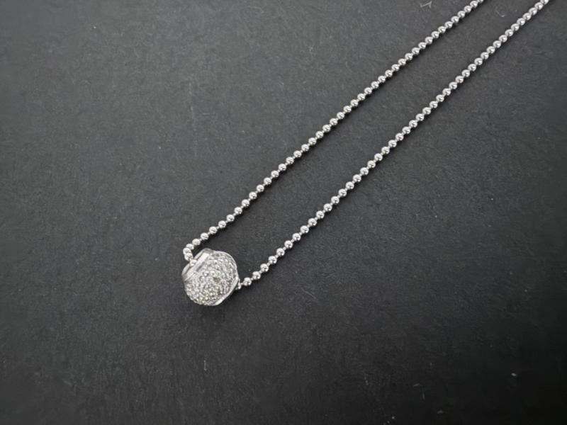 G ネックレス K18WG 2g 石付き