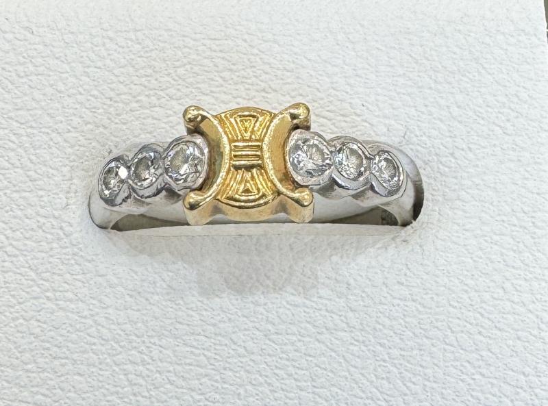 G リング k18　pt900　4.1g　石付き