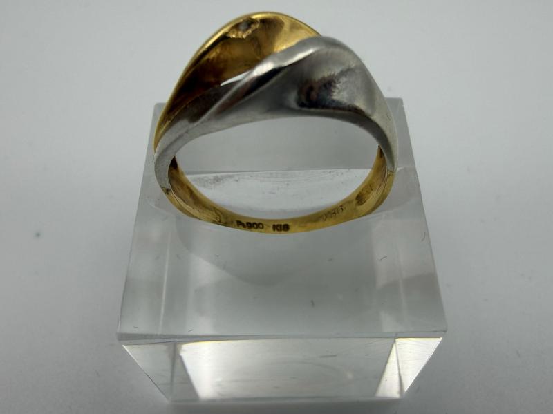 G リング K18/PT900　石付　4g