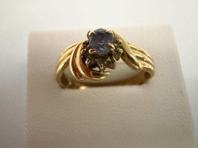 G リング K18 2g 石付き