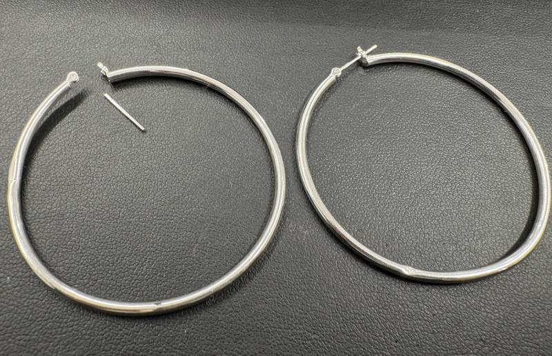 G 地金 K14WG　フープピアス　2.9g