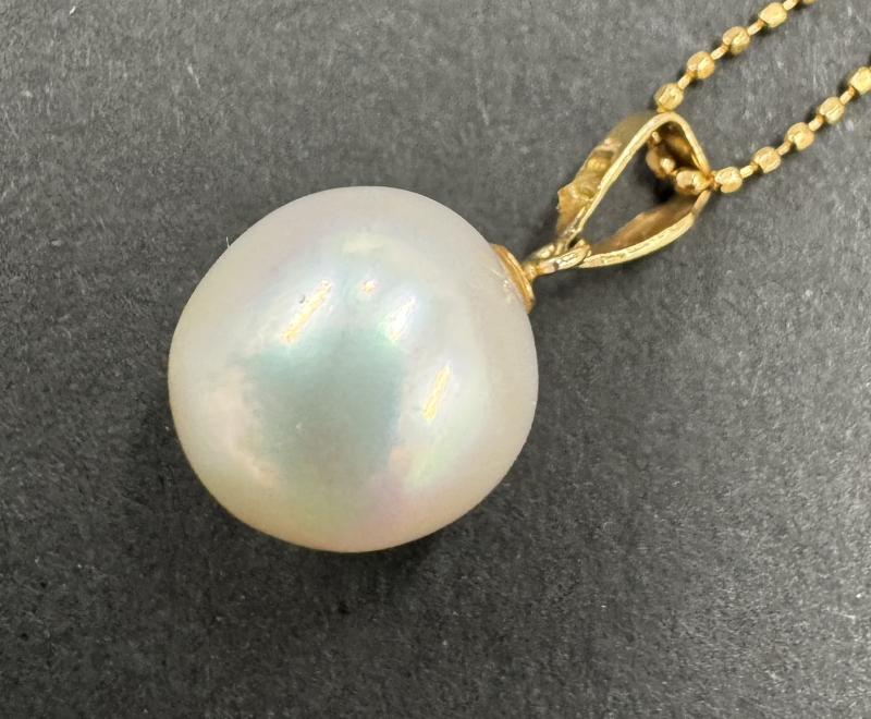 G ネックレス k18 1.3g パール