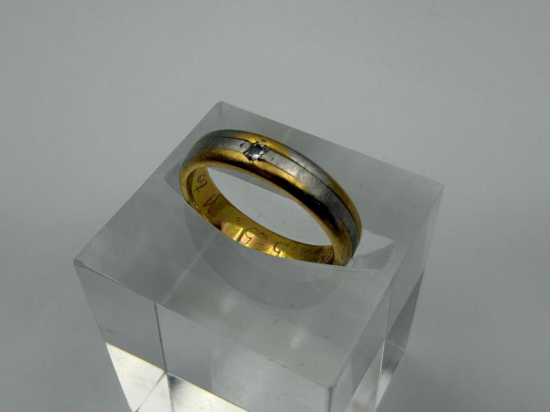 G リング K18 Pt900 石付　3ｇ
