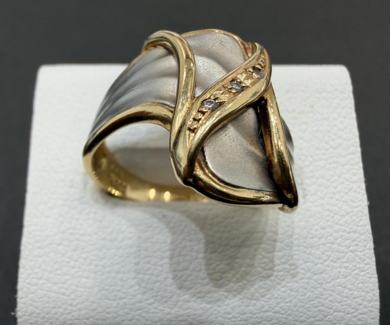 G リング K18 Pt900 5.2g 石付き