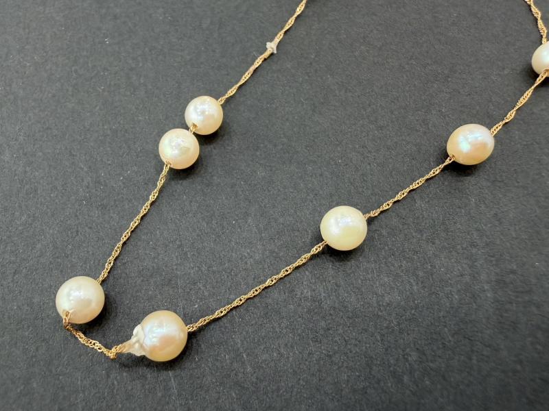 G ネックレス K18 1g 石付き