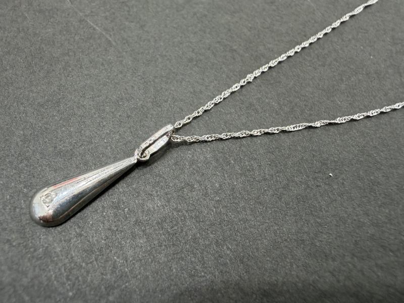G ネックレス K18WG 1.2g 石付き