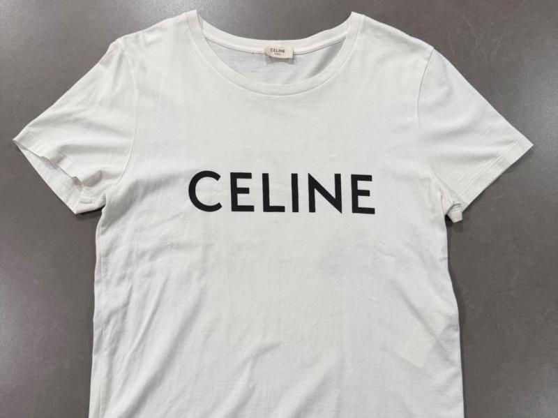 セリーヌ ロゴプリントTシャツ　ホワイト