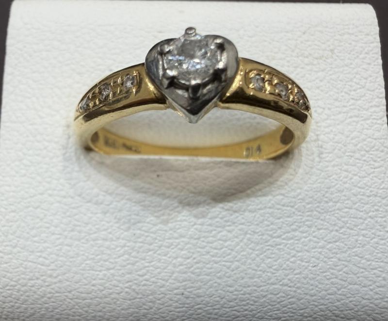 G リング K18 Pt900 2.4g  石付き