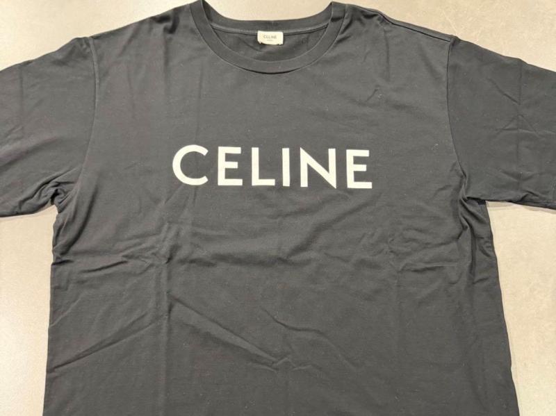セリーヌ ロゴプリントTシャツ　ブラック　XL