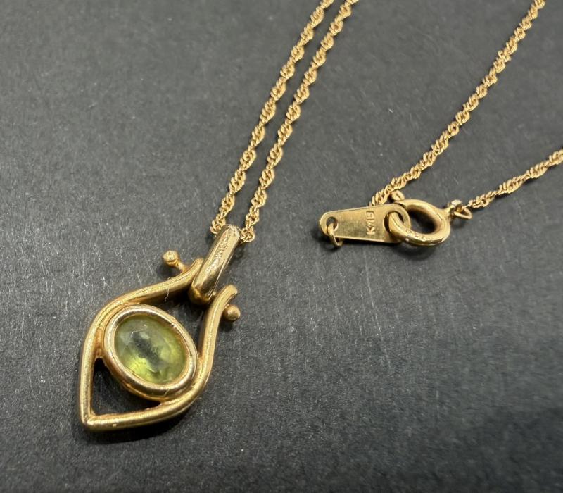 G ネックレス K18 1.2g 石付き